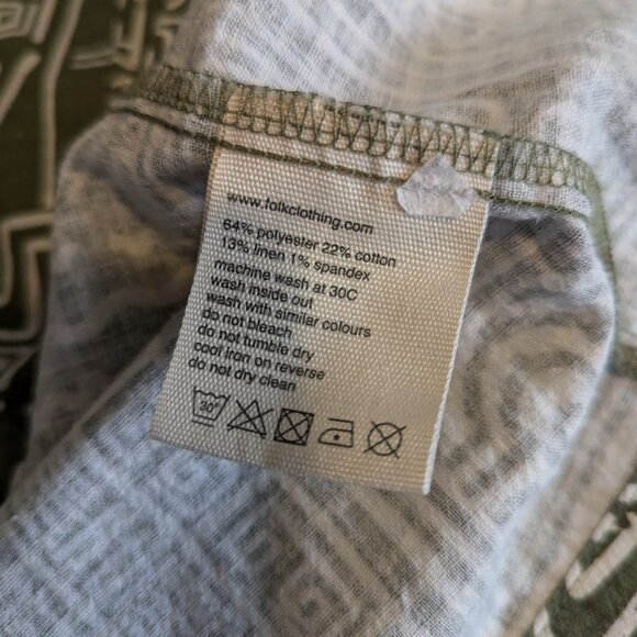 FOLK - Short sleeve patterned shirt - Sz L - Picture 6 of 7